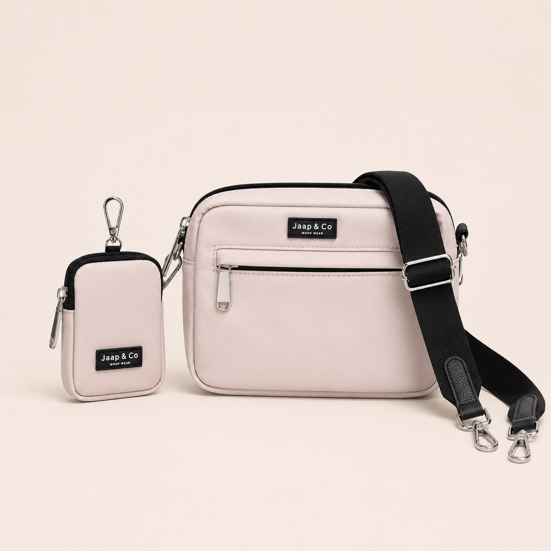 Dog Walking Bag - Beige Classic Black
