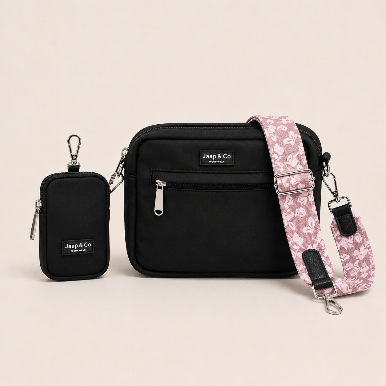 Dog Walking Bag - Zwart Rosé Dusk