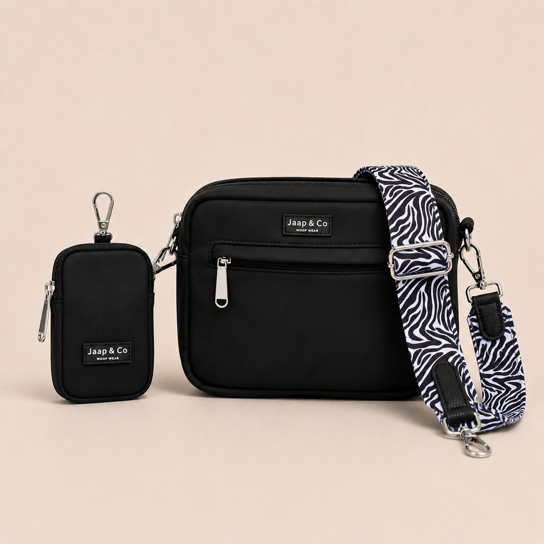Dog Walking Bag - Zwart Zebra Chic