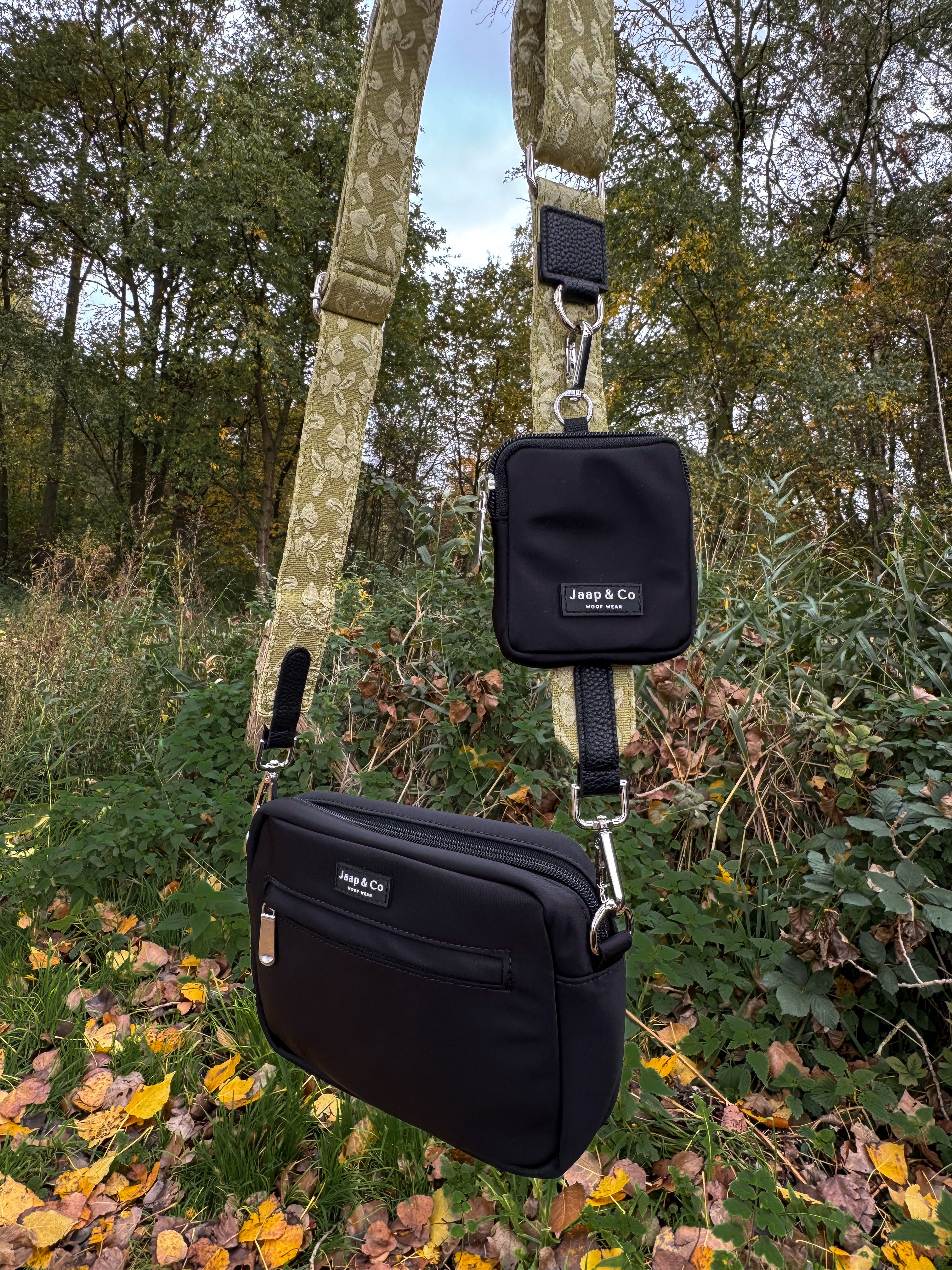 Classic Black Dogmom Bag - Botanical Glow Strap