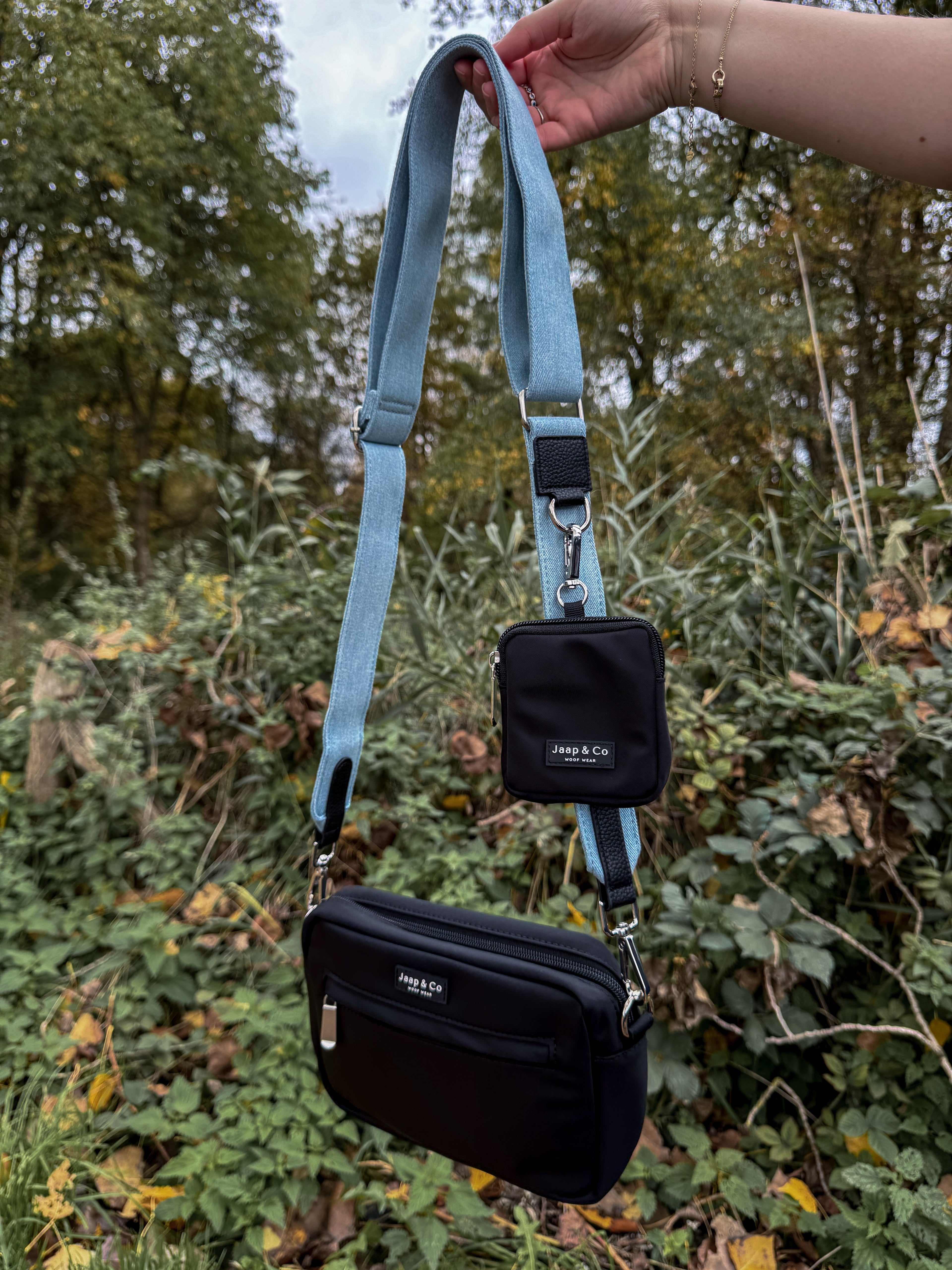 Classic Black Dogmom Bag - Denim Days Strap