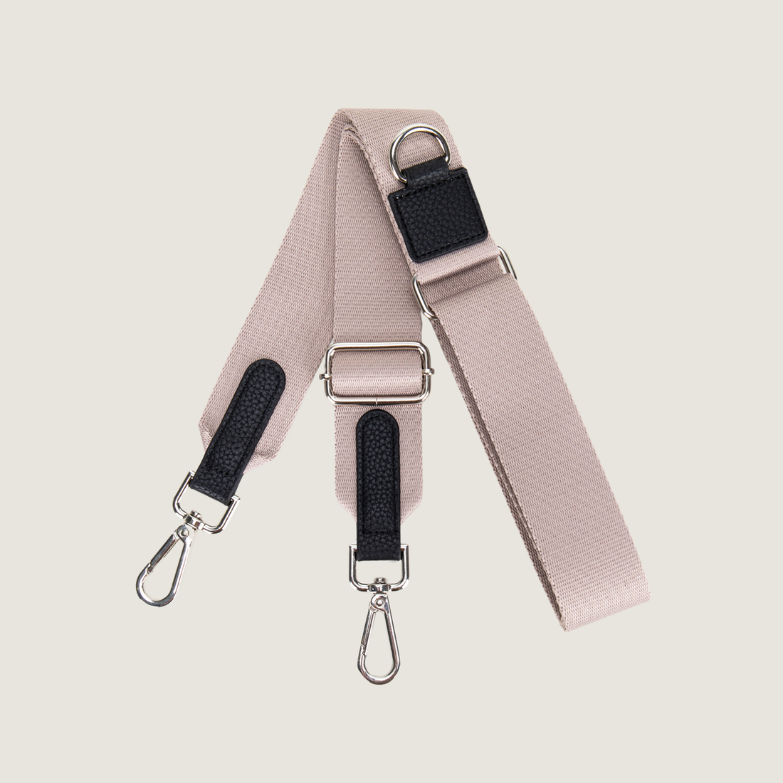 Detailfoto van Latte Machiato strap –verstelbare hondenriem-strap met zebra print en metalen gespen, passend op Dogmom Bag van Jaap & Co