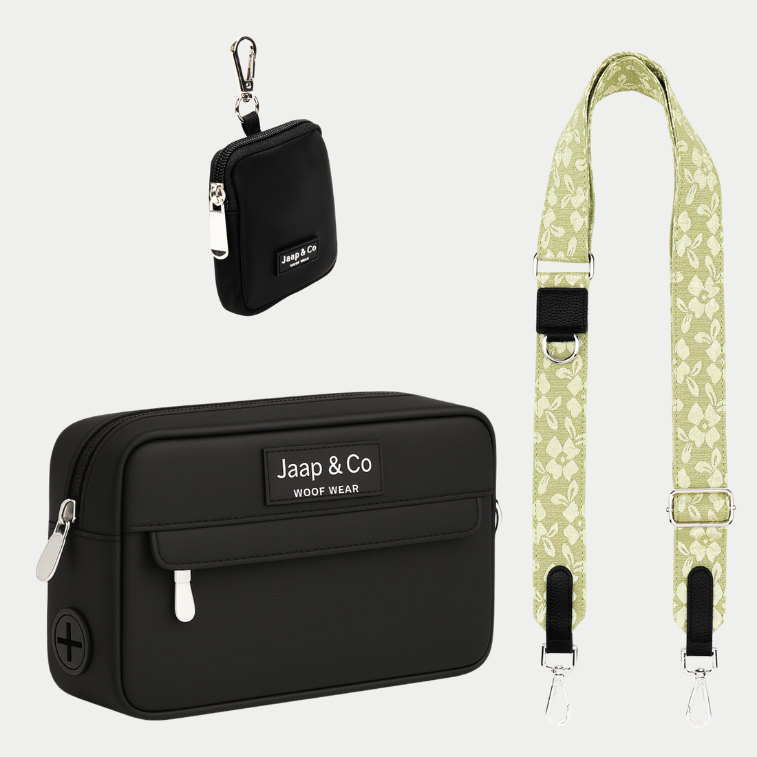 Classic Black Dogmom Bag - Botanical Glow Strap