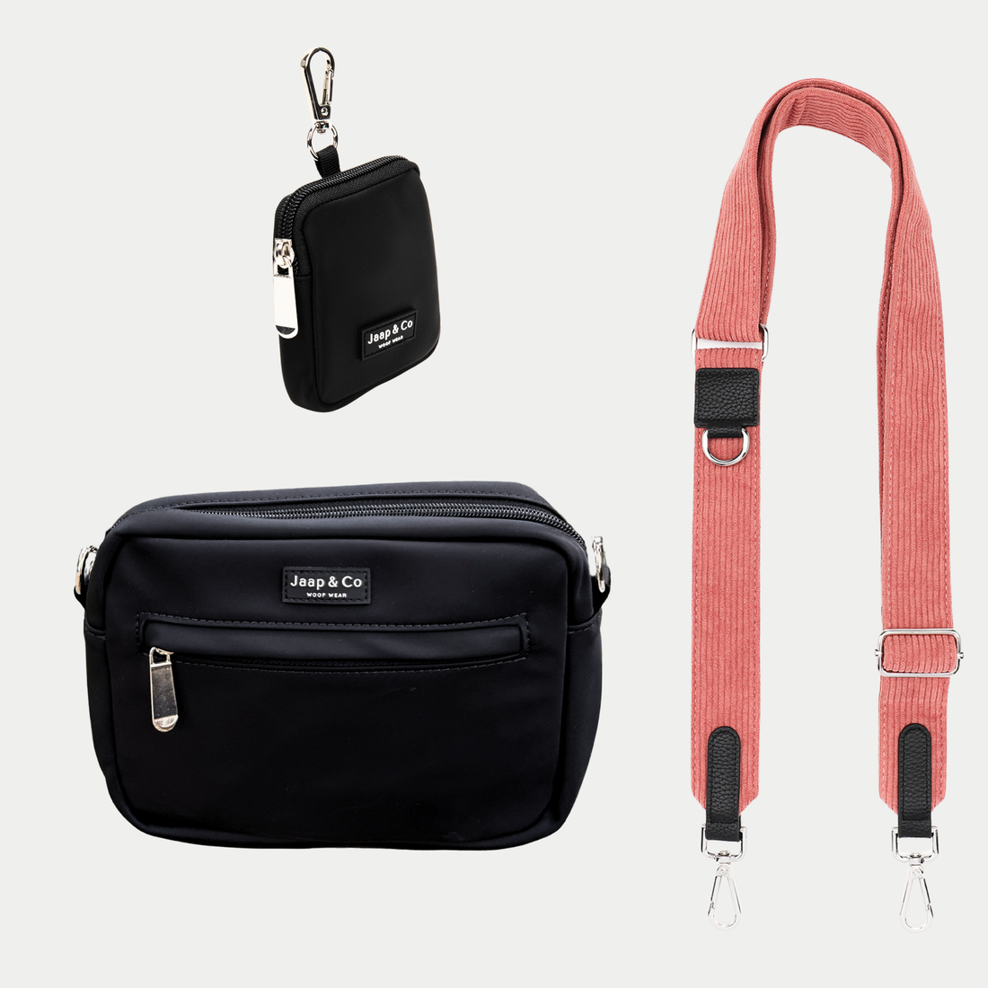 Classic Black Dogmom Bag - Golden Trails Strap