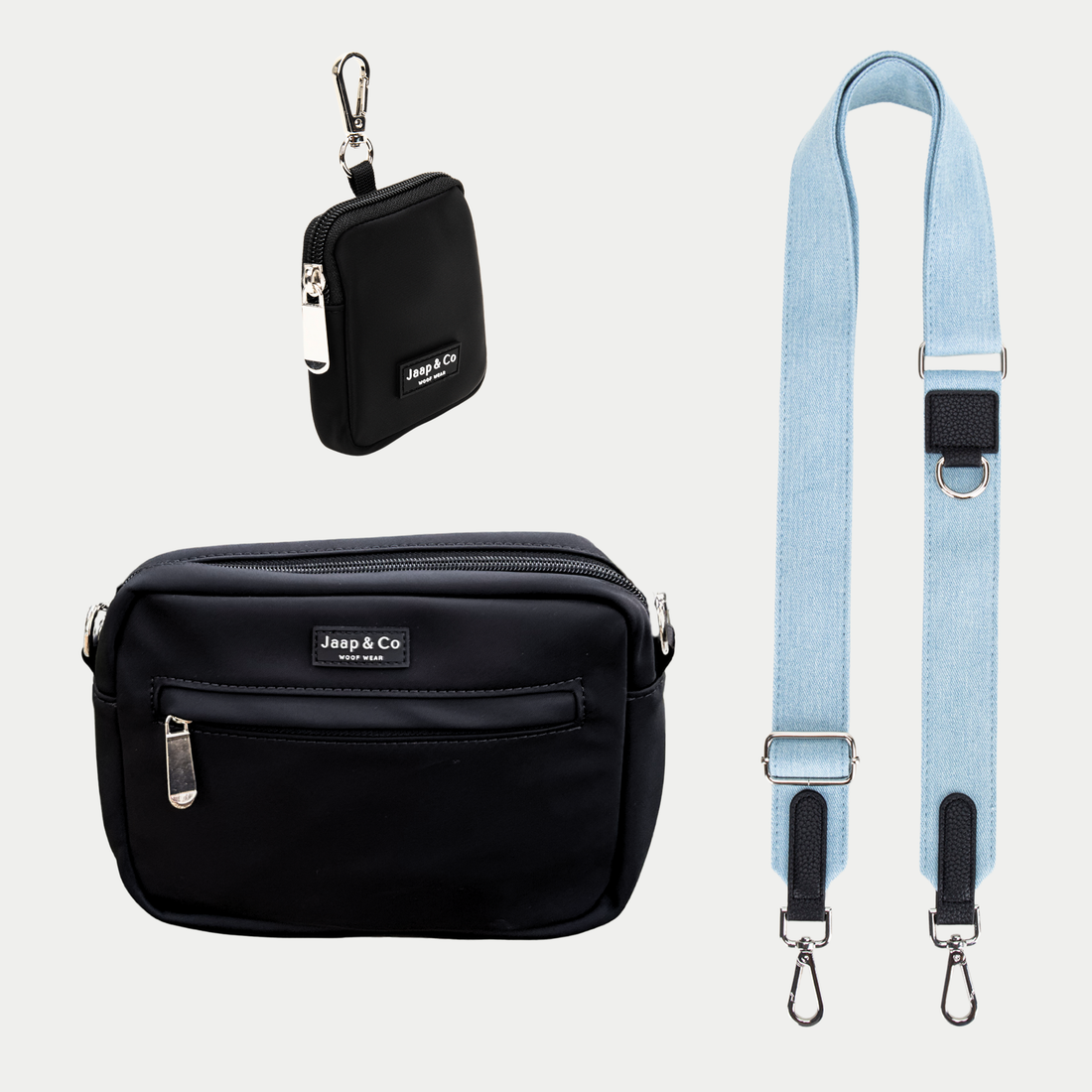 Classic Black Dogmom Bag - Denim Days Strap