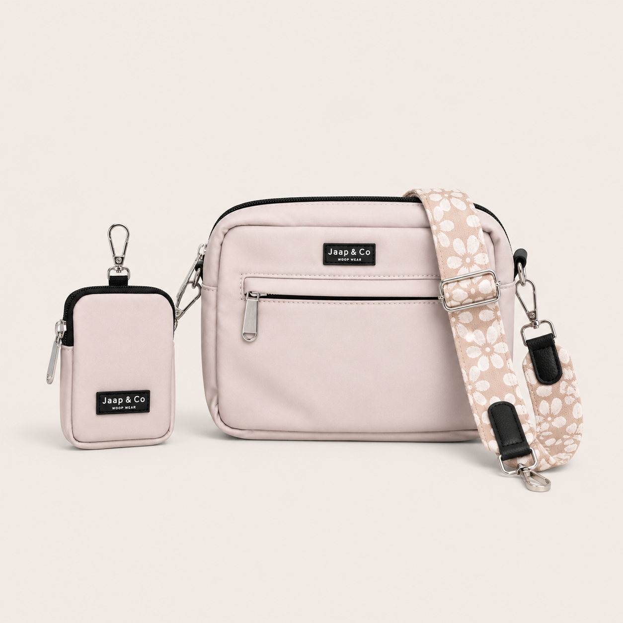 Dog Walking Bag - Beige Blush Elegance