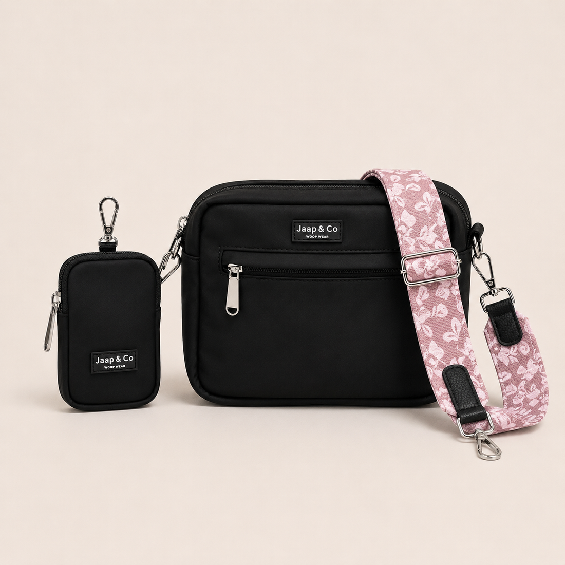 Dog Walking Bag - Zwart Rosé Dusk