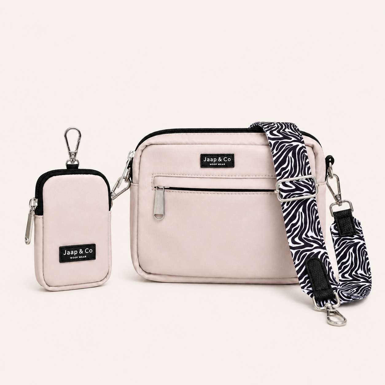Dog Walking Bag - Beige Zebra Chic