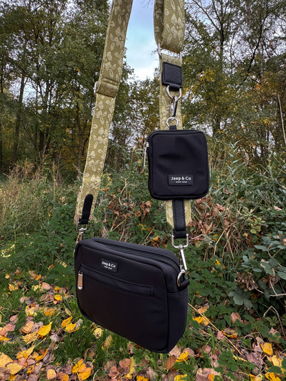 Classic Black Dogmom Bag - Botanical Glow Strap