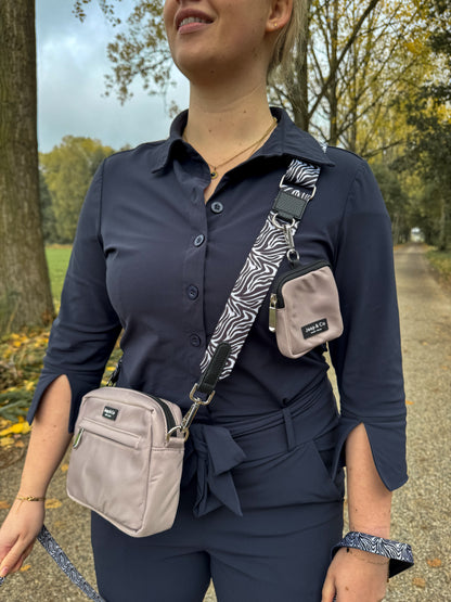 Latte Machiato Dogmom Bag - Zebra Chic Strap