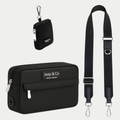Classic Black Dogmom Bag - Black Paw Waterproof Strap